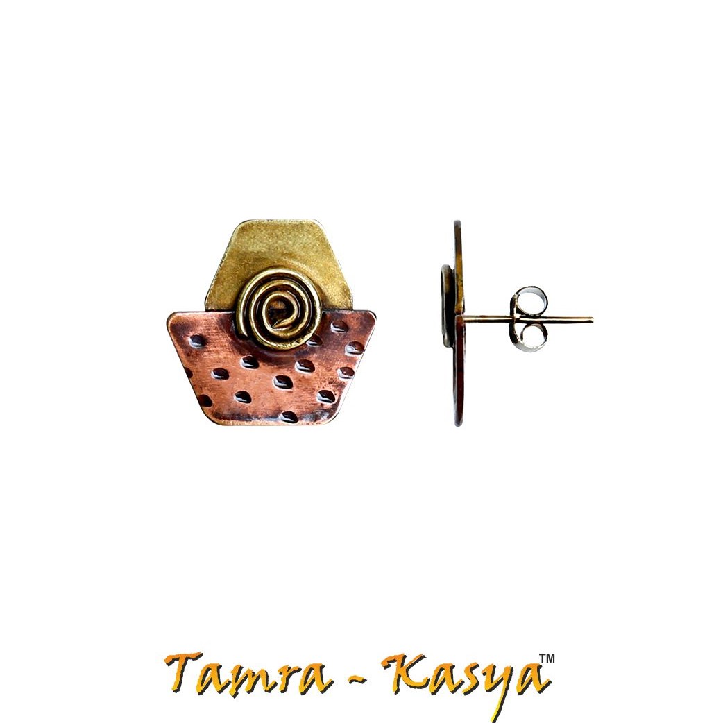 E14-1 Boat with Spiral earrings