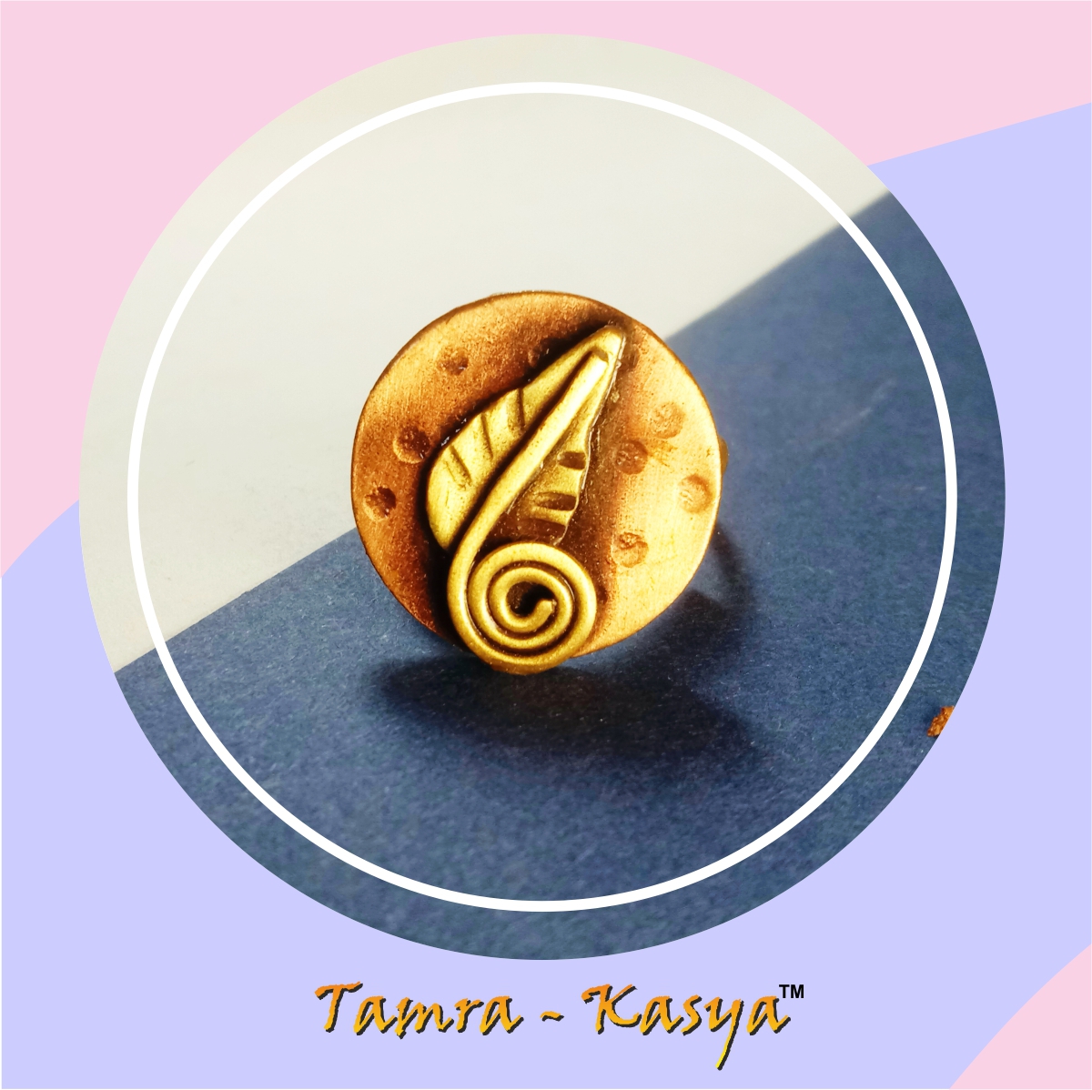 Unisex Leaf Ring of copper and brass Unisex Leaf Ring of copper and brass