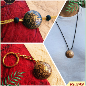 Lion Rakhi handcrafted by brass by Tamra-kasya
