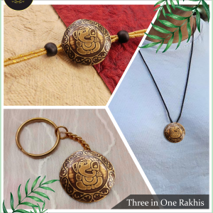 BRASS GANESHA RAKHI BY TAMRA-KASYA
